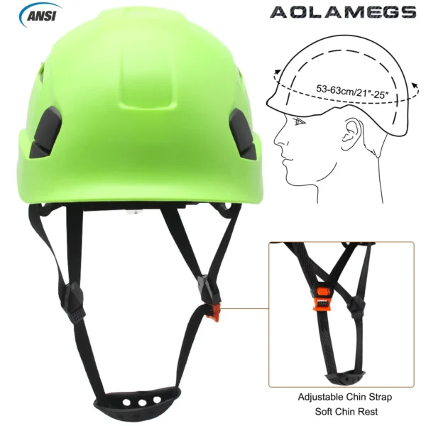 CE Construction Safety Helmet w/ Reflective Stickers Large Holes Breathable Work Hat Climbing Rescue ABS Hard Hat ANSI CR08 Type - Image 2