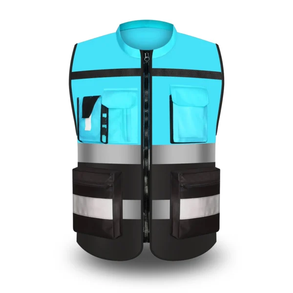 Custom LOGO Safety Vest for Men Work Vest with Pockets and Zipper Safety Construction Two Tone Workwear Vest Volunteer Uniform - Image 13