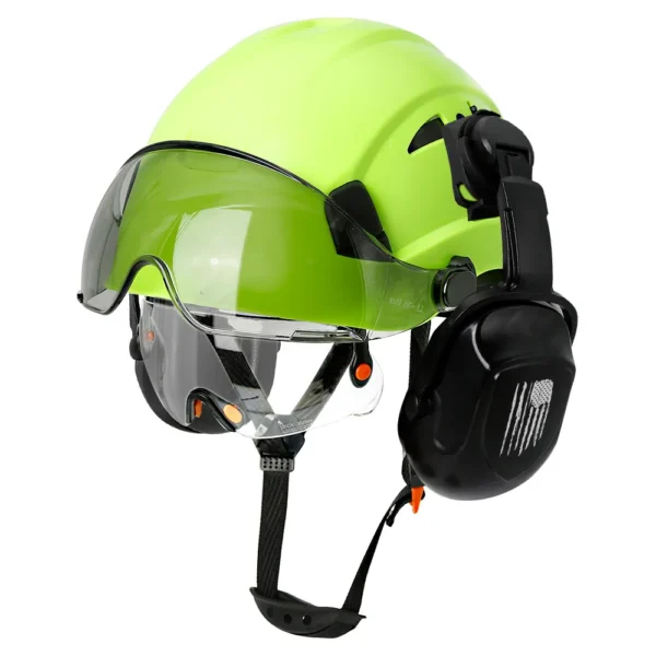 CE Construction Safety Helmet With Visor Built In Goggle Earmuffs For Engineer Hard Hat ANSI Industrial Work Cap Head Protection - Image 11