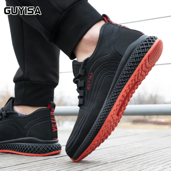 GUYISA men's safety shoes with steel toe caps, anti smashing and anti piercing rubber soles, wear-resistant and soft, long weari - Image 6