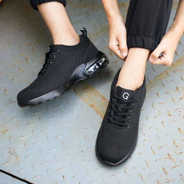 New Men Safety Shoes Anti-smash Anti-puncture Work Shoes Mesh Breathable Lightweight Work Sneakers Indestructible Slip-resistant - Image 6
