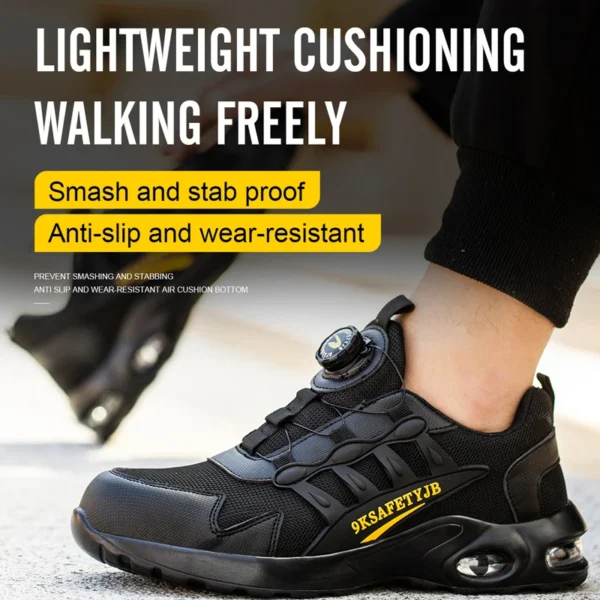 Men's Rotating Button Safety Shoes Steel Toe Work Sneakers Indestructible Shoes Puncture-Proof work Boots Air Cushion Men Boots - Image 6