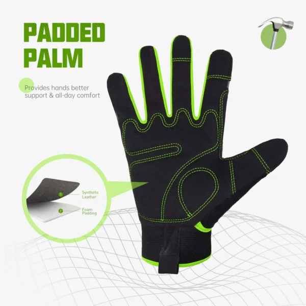 HANDLANDY Work safety Gloves, Utility Safety Mechanic Working Gloves Touch Screen, Flexible Breathable Yard Work Gloves - Image 3