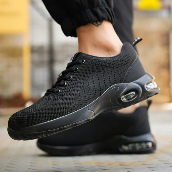 New Men Safety Shoes Anti-smash Anti-puncture Work Shoes Mesh Breathable Lightweight Work Sneakers Indestructible Slip-resistant - Image 3