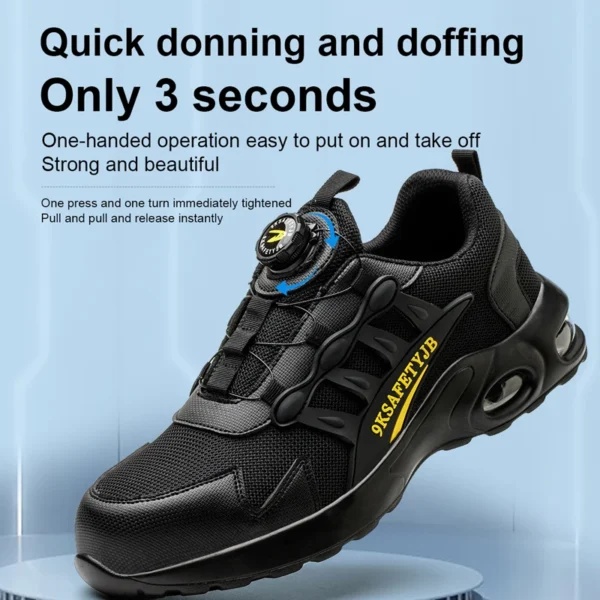 Men's Rotating Button Safety Shoes Steel Toe Work Sneakers Indestructible Shoes Puncture-Proof work Boots Air Cushion Men Boots - Image 2