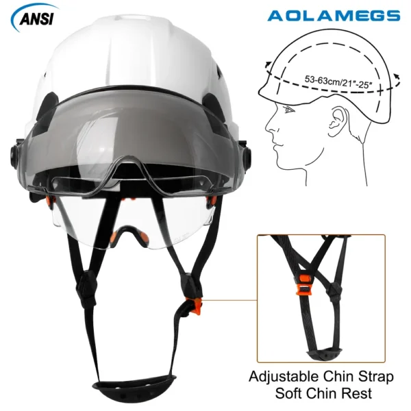 Construction Safety Helmet With Bluetooth 5.0 Noise Reduction Earmuffs For Engineer ABS HardHat with Visors  Industrial Hat ANSI - Image 3