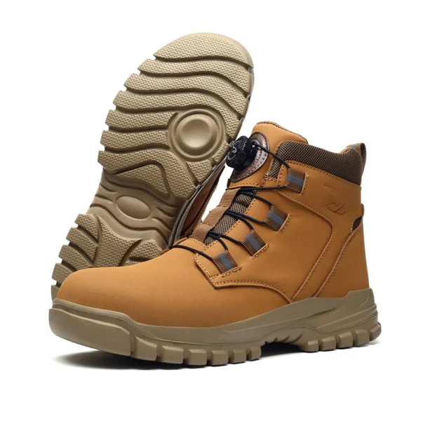 Rotating Button Work Shoes for Men Anti Puncture Work Sneakers Waterproof Work Safety Shoes Non Slip Steel Toe Tactical Boots - Image 8