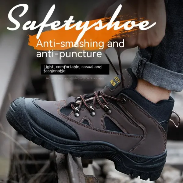 Lightweight Men Safety Botas Men Work Safety Shoes Anti-puncture Steel Toe Cap Non Slip Work Sneakers Male Tactical Boots - Image 2
