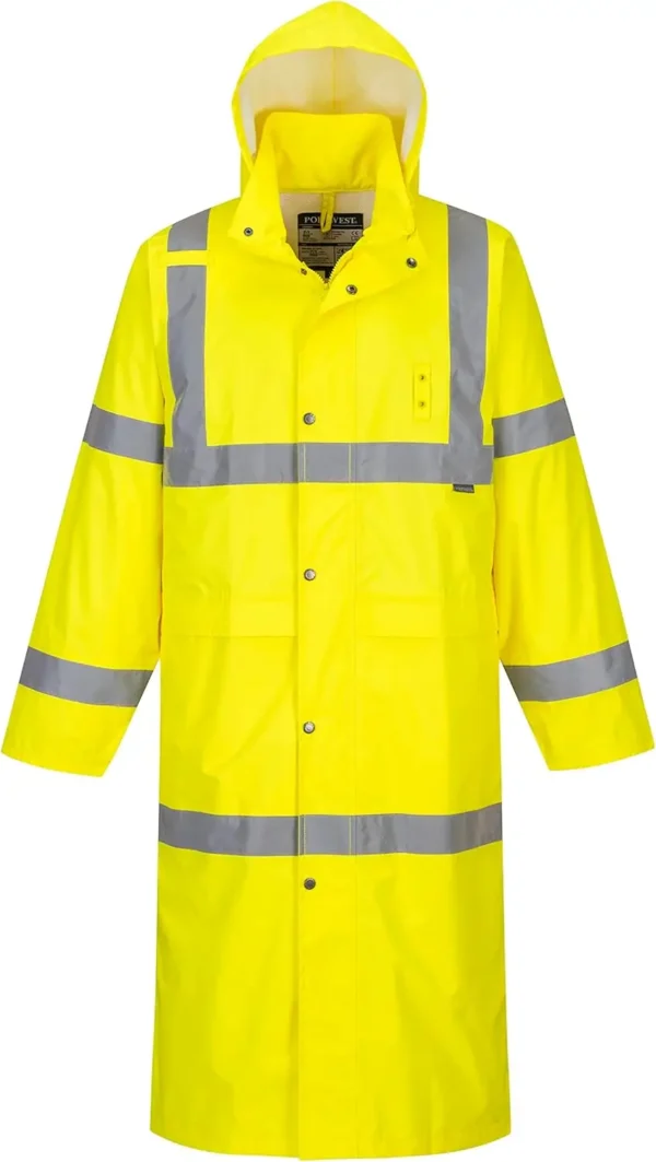 Stormguard UH445 Mens Classic Raincoat Waterproof Hi Vis Reflective Long Rain Jacket ANSI Class3Protective Outerwear Safety Gear