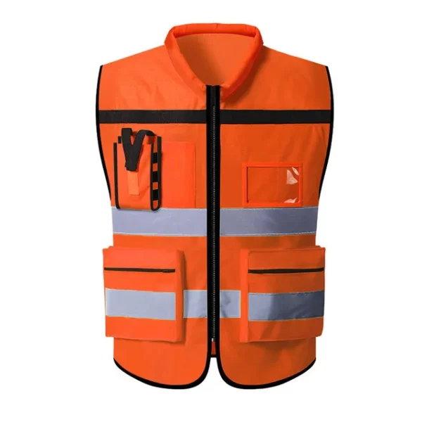 Custom LOGO Safety Vest for Men Work Vest with Pockets and Zipper Safety Construction Two Tone Workwear Vest Volunteer Uniform - Image 10