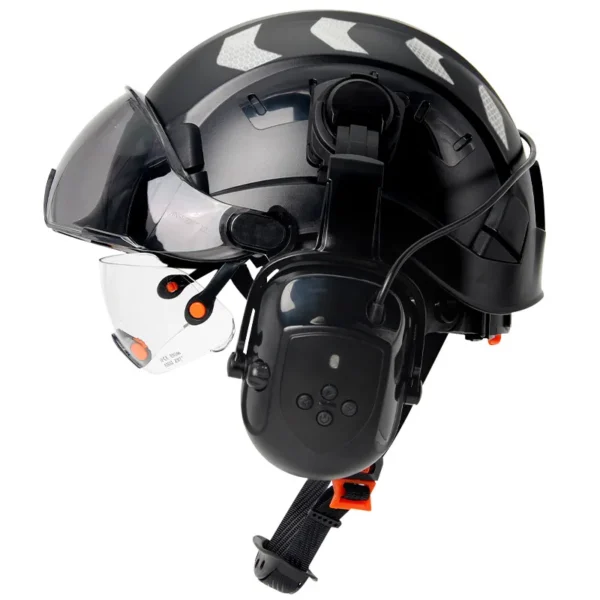Construction Safety Helmet With Bluetooth 5.0 Noise Reduction Earmuffs For Engineer ABS HardHat with Visors  Industrial Hat ANSI - Image 17