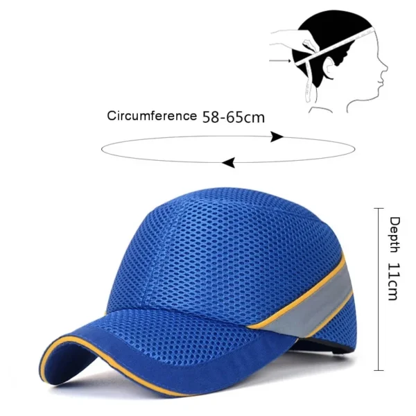 Net Cloth Hi-Viz Anti-collision Hard Hat Work Safety Bump Cap Baseball Hat Style Helmet Head Protection Repairing - Image 3