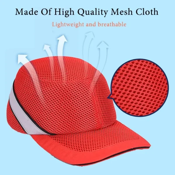 Net Cloth Hi-Viz Anti-collision Hard Hat Work Safety Bump Cap Baseball Hat Style Helmet Head Protection Repairing - Image 5