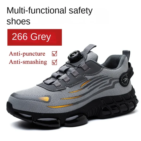 New Rotating Button Work Sneakers Safety Shoes Men Steel Toe Shoes Work Protective Men Boots Indestructible Shoes Puncture-Proof - Image 9