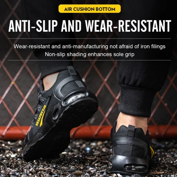 Men's Rotating Button Safety Shoes Steel Toe Work Sneakers Indestructible Shoes Puncture-Proof work Boots Air Cushion Men Boots - Image 5
