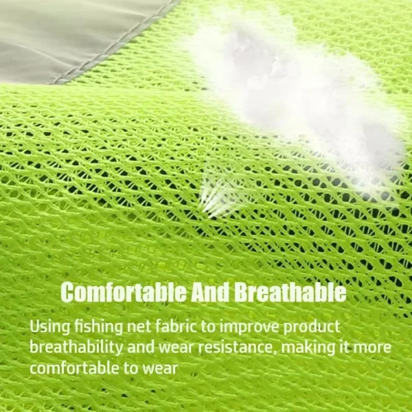 Summer Unisex Safety Vest with Pockets and Zipper Durable Mesh Material Ideal for Construction Outdoor Workers - Image 4