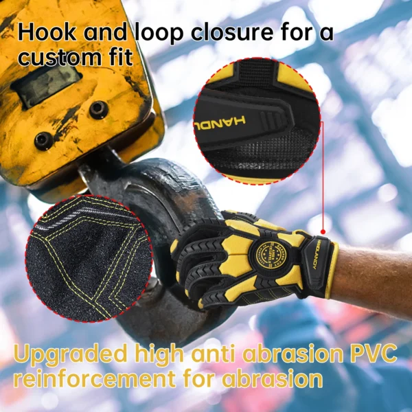 HANDLANDY Heavy Duty Work Gloves, Cut 6 Safety Impact Protection Working Gloves Anti-abrasion Touch Screen Mechanics Gloves - Image 4
