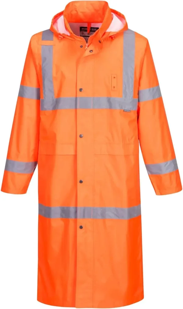 Stormguard UH445 Mens Classic Raincoat Waterproof Hi Vis Reflective Long Rain Jacket ANSI Class3Protective Outerwear Safety Gear - Image 7